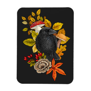 Autumn raven magnet