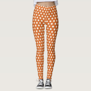 Autumn Red and White Polka Dot Leggings