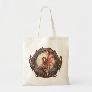 Autumn Red Fantasy Fairy Large Tote