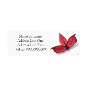 Autumn Red Flower Custom Return Address Label