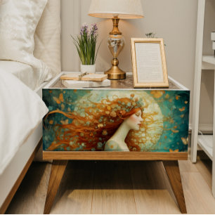 Autumn Red-Haired Woman with Butterflies Decoupage Tissue Paper