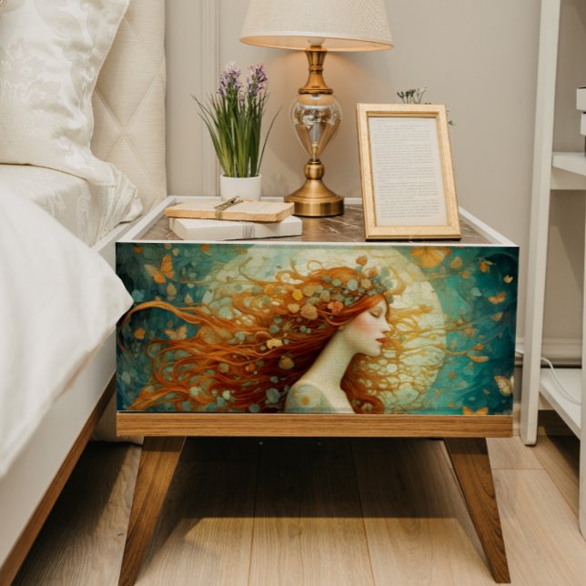 Autumn Red-Haired Woman with Butterflies Decoupage Tissue Paper (Creator Uploaded)