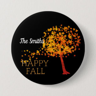 Autumn Red Maple Tree Personalised 7.5 Cm Round Badge