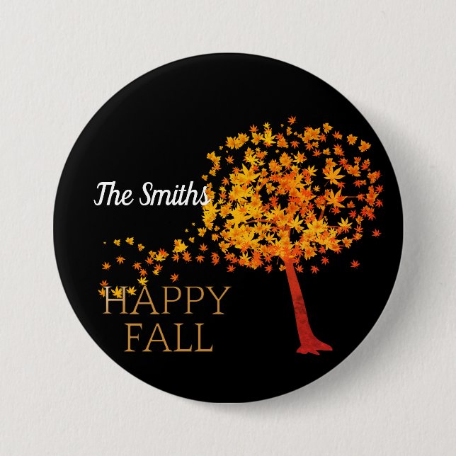 Autumn Red Maple Tree Personalised 7.5 Cm Round Badge (Front)