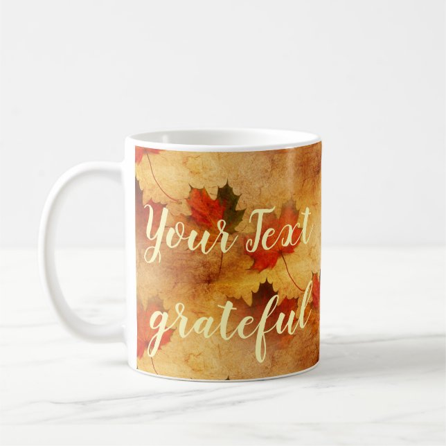 Autumn Red Maple Tree Personalised Coffee Mug (Left)