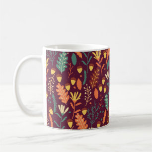 Autumn Red-Orange Vintage Motif Coffee Mug