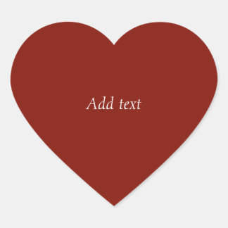 Autumn Red, solid colour, TEMPLATE, personalise Heart Sticker