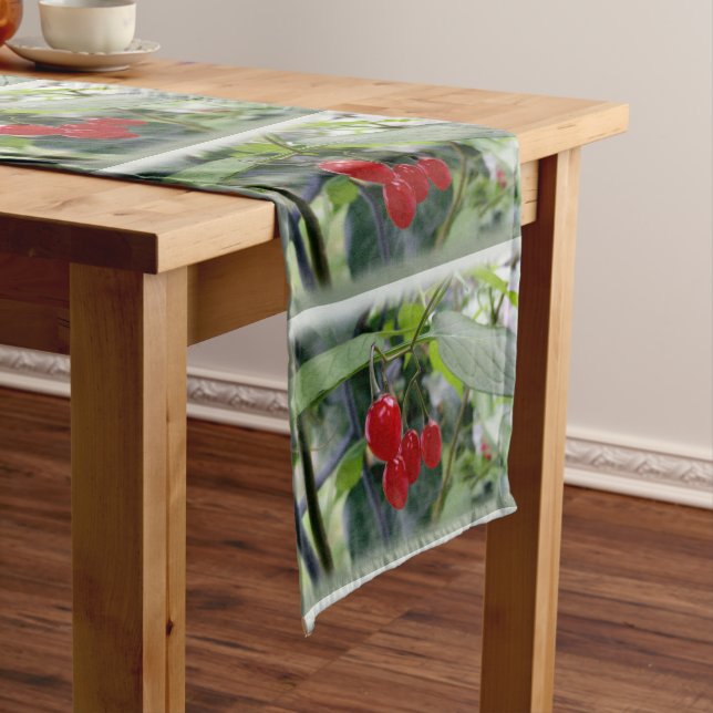 Autumn red spots long table runner (In Situ)