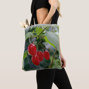 Autumn red spots tote bag