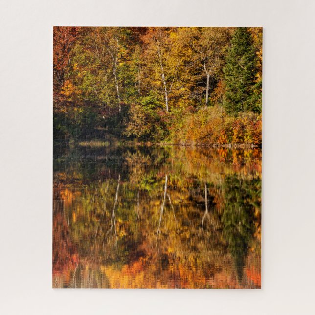 Autumn reflection on Coffin Pond Jigsaw Puzzle (Vertical)
