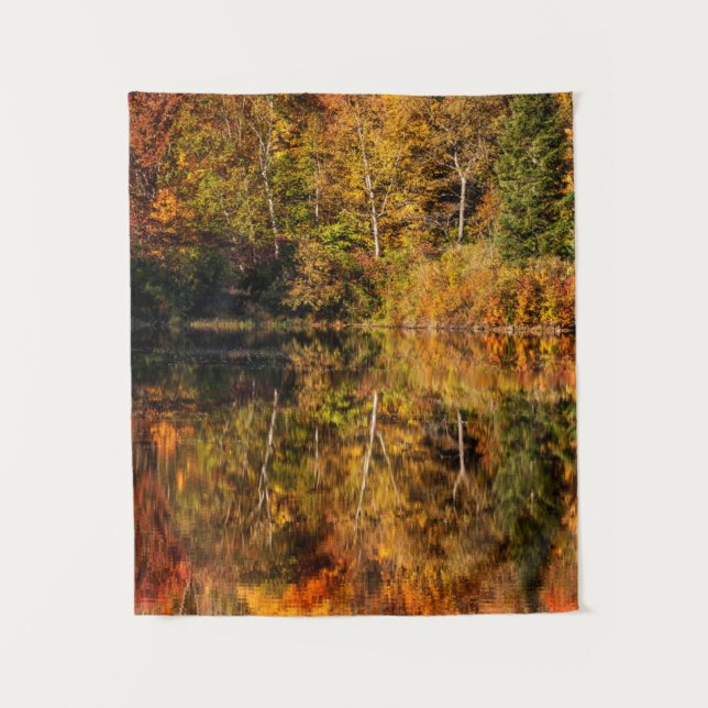 Autumn reflection on Coffin Pond Tapestry (Front)