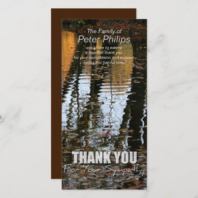 Autumn Reflections Sympathy Thank You Photo card (Front/Back)