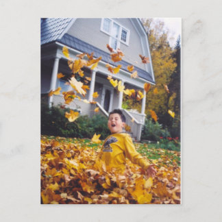 Autumn Remember when leaves were for playing in Postcard