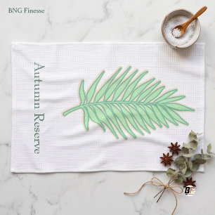 Autumn Reserve Minimal Tropical Leaf Green Tea Towel