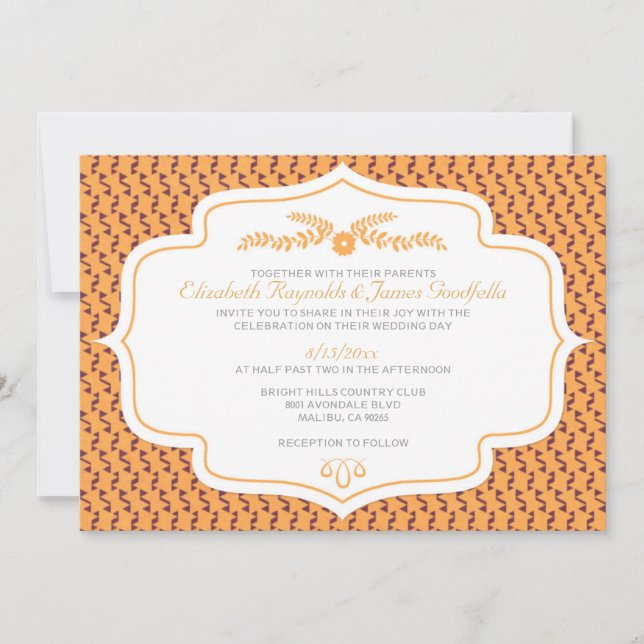 Autumn Retro Wedding Invitations (Front)