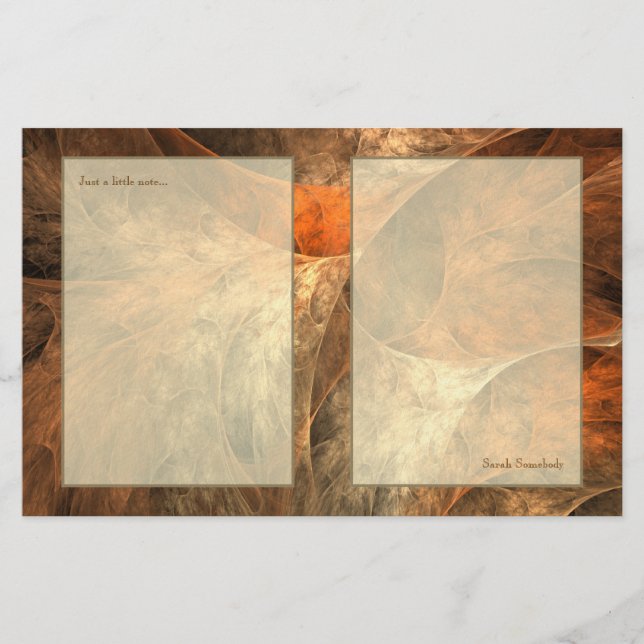 Autumn Riches Fractal Art Stationery (Front)