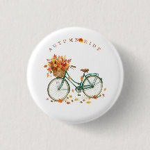 Autumn Ride Fall Bicycle Button