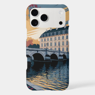 Autumn Riverside European City Illustration Art