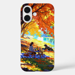 Autumn Riverside Picnic iPhone 16 Case