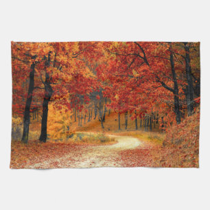 Autumn Road Tea Towel