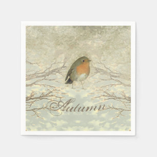 AUTUMN ROBIN Fall Branches Napkin