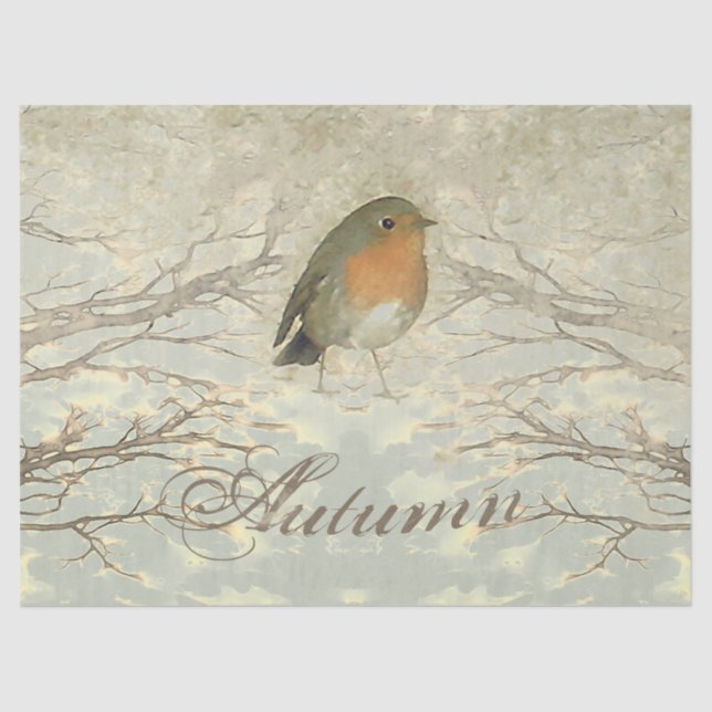AUTUMN ROBIN Fall Branches Tissue Paper (Front)