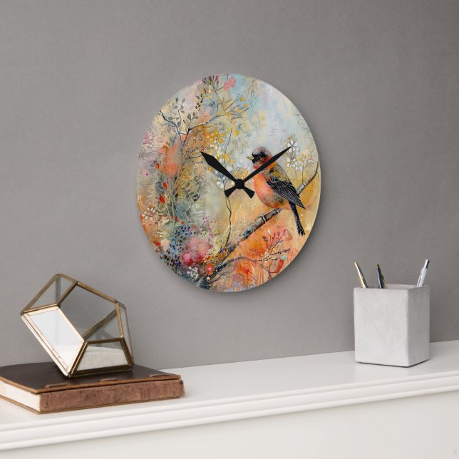Autumn Robin Wall Clock (Office)