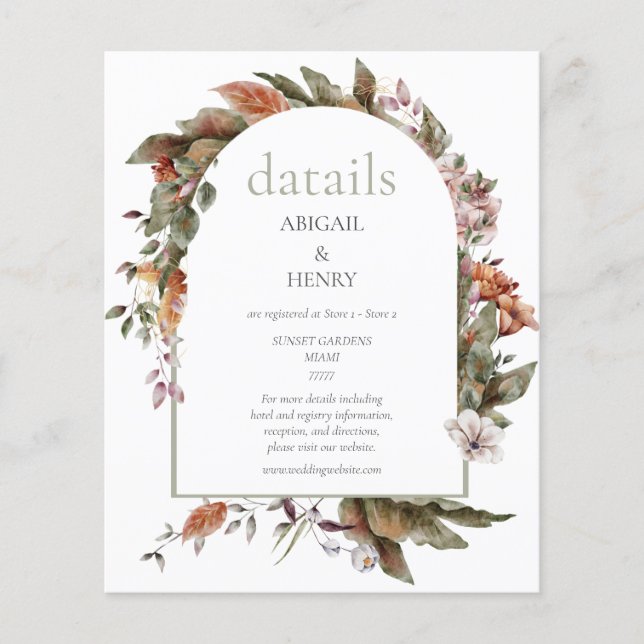 Autumn Romance Arch Floral Wedding Datails (Front)