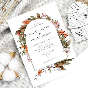 Autumn Romance Arch Floral Wedding Invitation