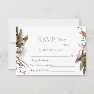 Autumn Romance Arch Floral Wedding RSVP Card