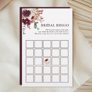 Autumn Romance Floral Bridal Bingo Game 