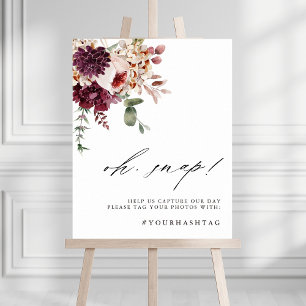 Autumn Romance Floral Oh Snap Sign