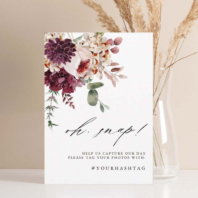 Autumn Romance Floral Oh Snap Sign Editable Card (Creator Uploaded)