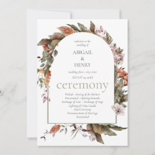 Autumn Romance Floral Wedding Ceremony Programs