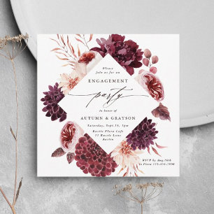 Autumn Romance Floral Wedding Engagement Party Invitation