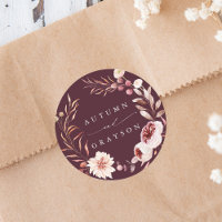 Autumn Romance Floral Wreath Wedding Burgundy 