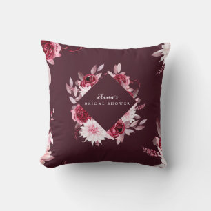Autumn Romance Gold Frame Floral bridal shower Cushion