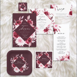 Autumn Romance Gold Frame Floral bridal shower Square Sticker