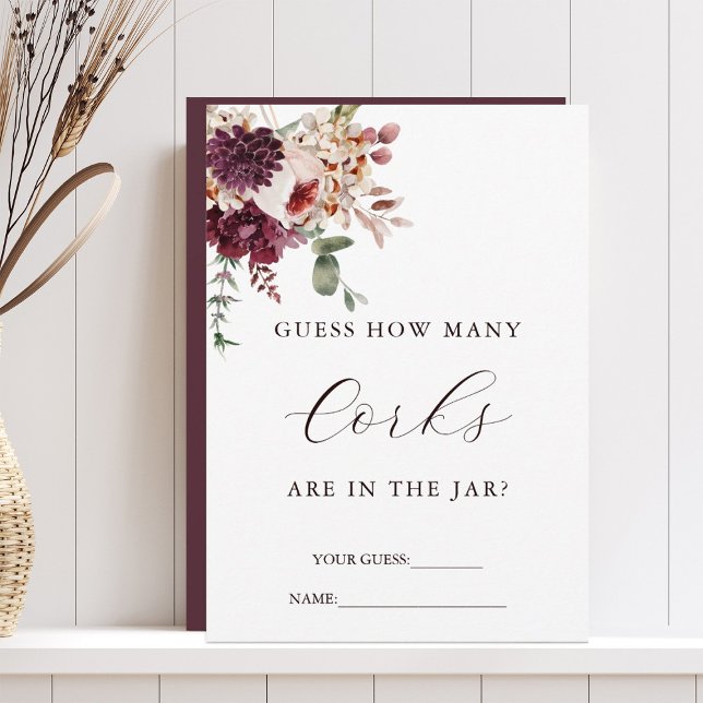 Autumn Romance Guess How Many Corks Game Card (Creator Uploaded)