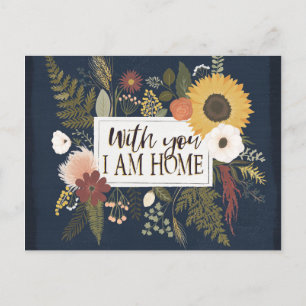 Autumn Romance III With You I Am Home Postcard