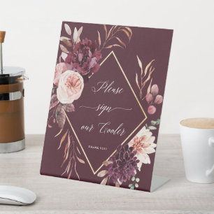 Autumn Romance Wedding Please Sign Our Cooler Sign