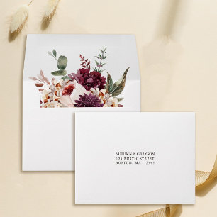 Autumn Romance Wedding Pre-Printed Address RSVP Envelope