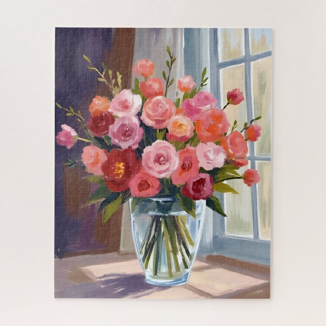 Autumn Rose Bouquet Floral Fall Jigsaw Puzzle (Vertical)