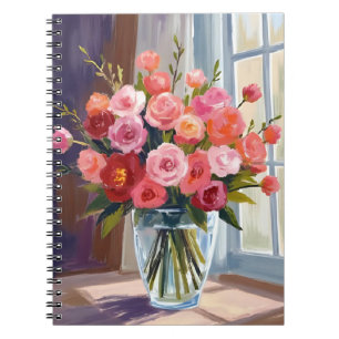 Autumn Rose Bouquet Floral Fall Notebook
