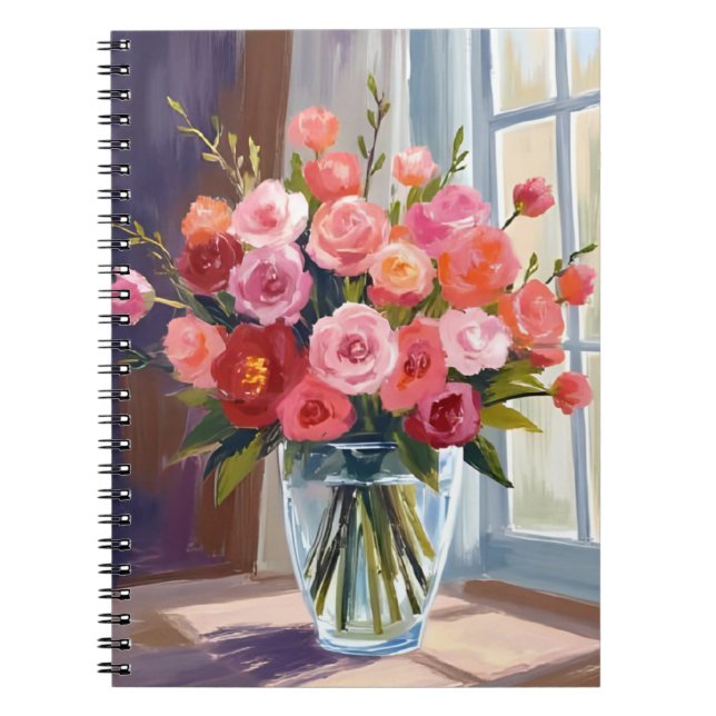 Autumn Rose Bouquet Floral Fall Notebook (Front)