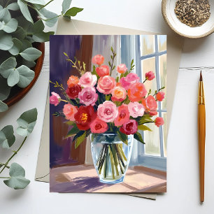 Autumn Rose Bouquet Floral Fall Postcard
