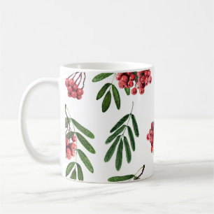 Autumn Rowan, Bright Watercolor Background. Coffee Mug