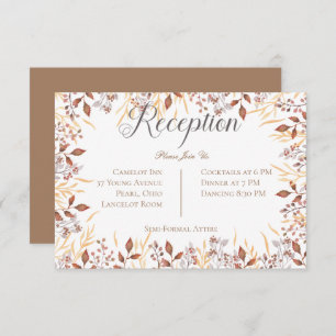 Autumn Rust & Brown Boho Modern Reception Wedding Enclosure Card
