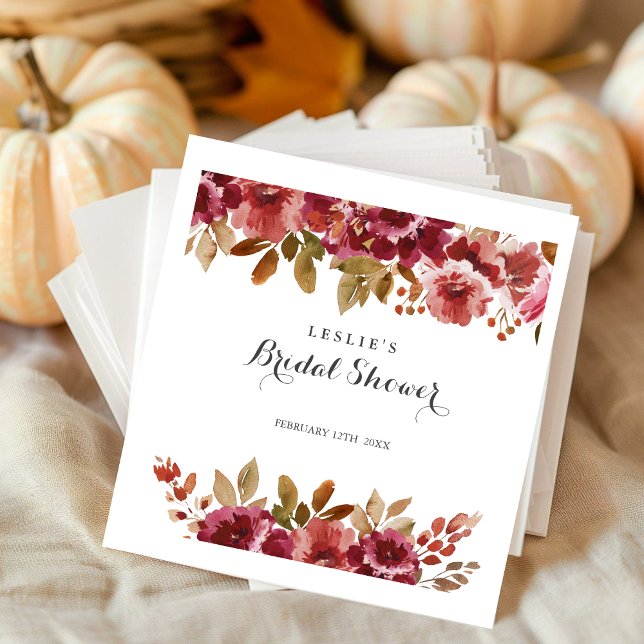 Autumn Rustic Brunch & Bubbly Bridal Shower Napkin (Creator Uploaded)