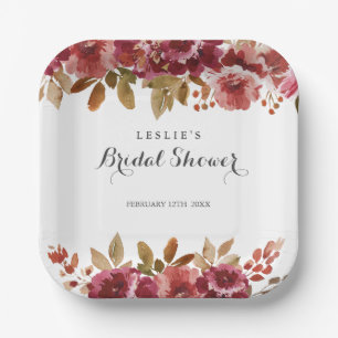 Autumn Rustic Brunch & Bubbly Bridal Shower Paper Plate